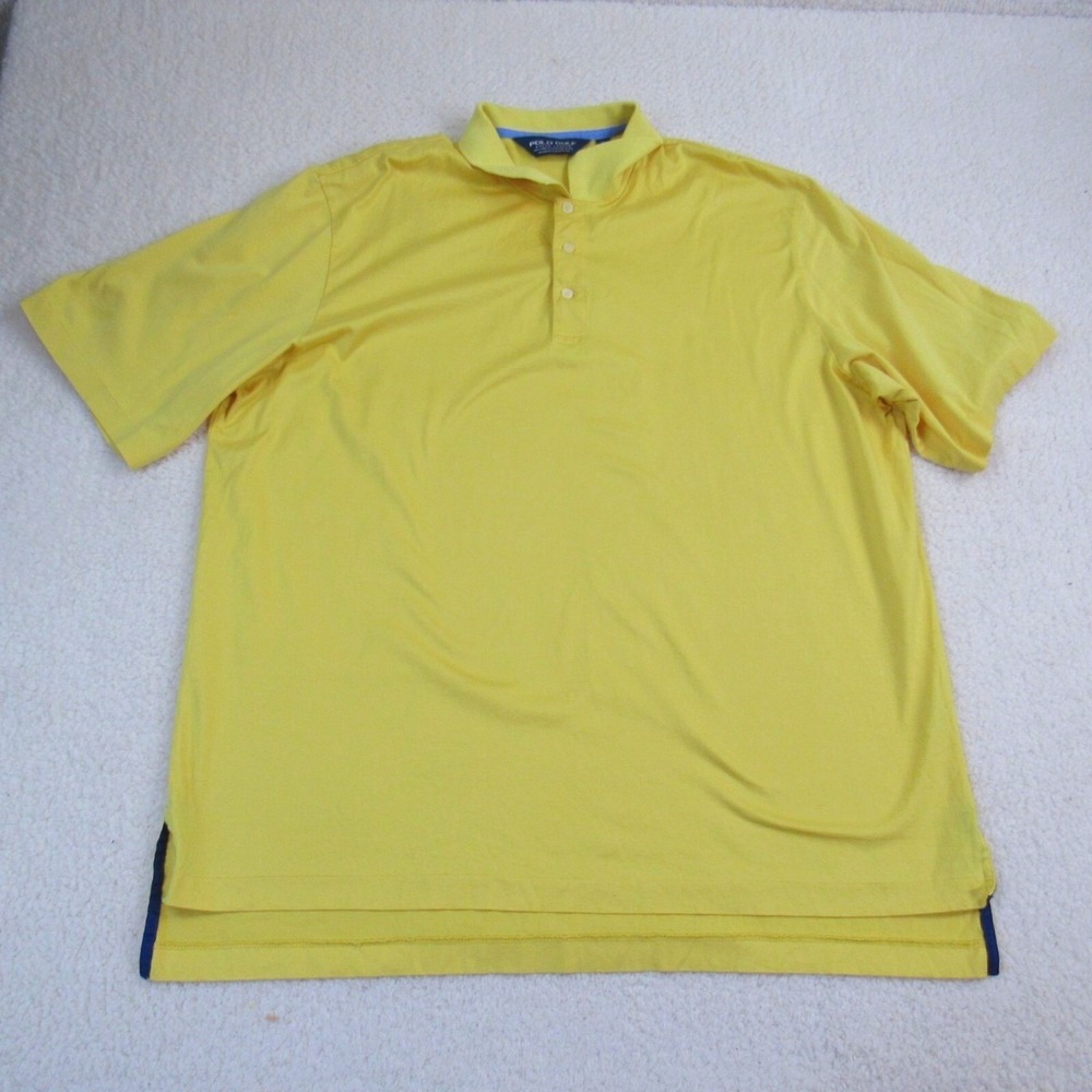 Polo Golf Polo Shirt Men‎ XL Yellow Short Sleeve Performance Golf Ralph Lauren